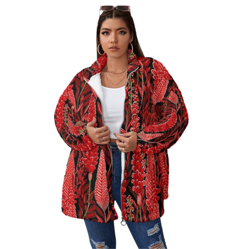 Women’s Zip Up Coat Red Heathers